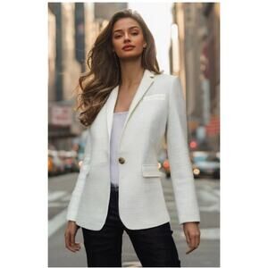 J.Crew Regent Blazer Metallic Ivory Linen Blend SZ. 4 NWT